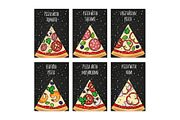 Pizza cards template. Holiday pizza
