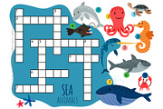Vector sea animals crossword