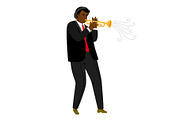 Jazz trumpeter playing on concert