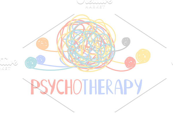 Psychotherapy abstract color tangle