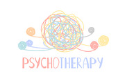 Psychotherapy abstract color tangle