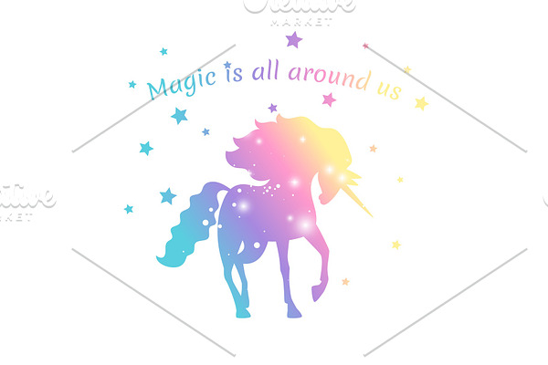 Magic unicorn color with stars