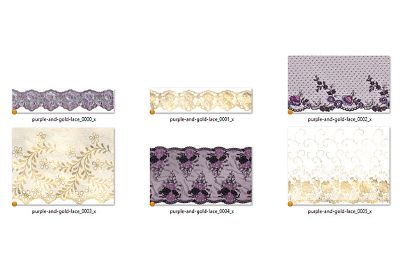Purple and Gold Lace Clipart in Objects - product preview 2