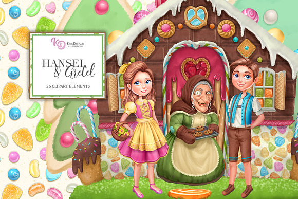 Hansel and Gretel Clipart in Illustrations - product preview 4