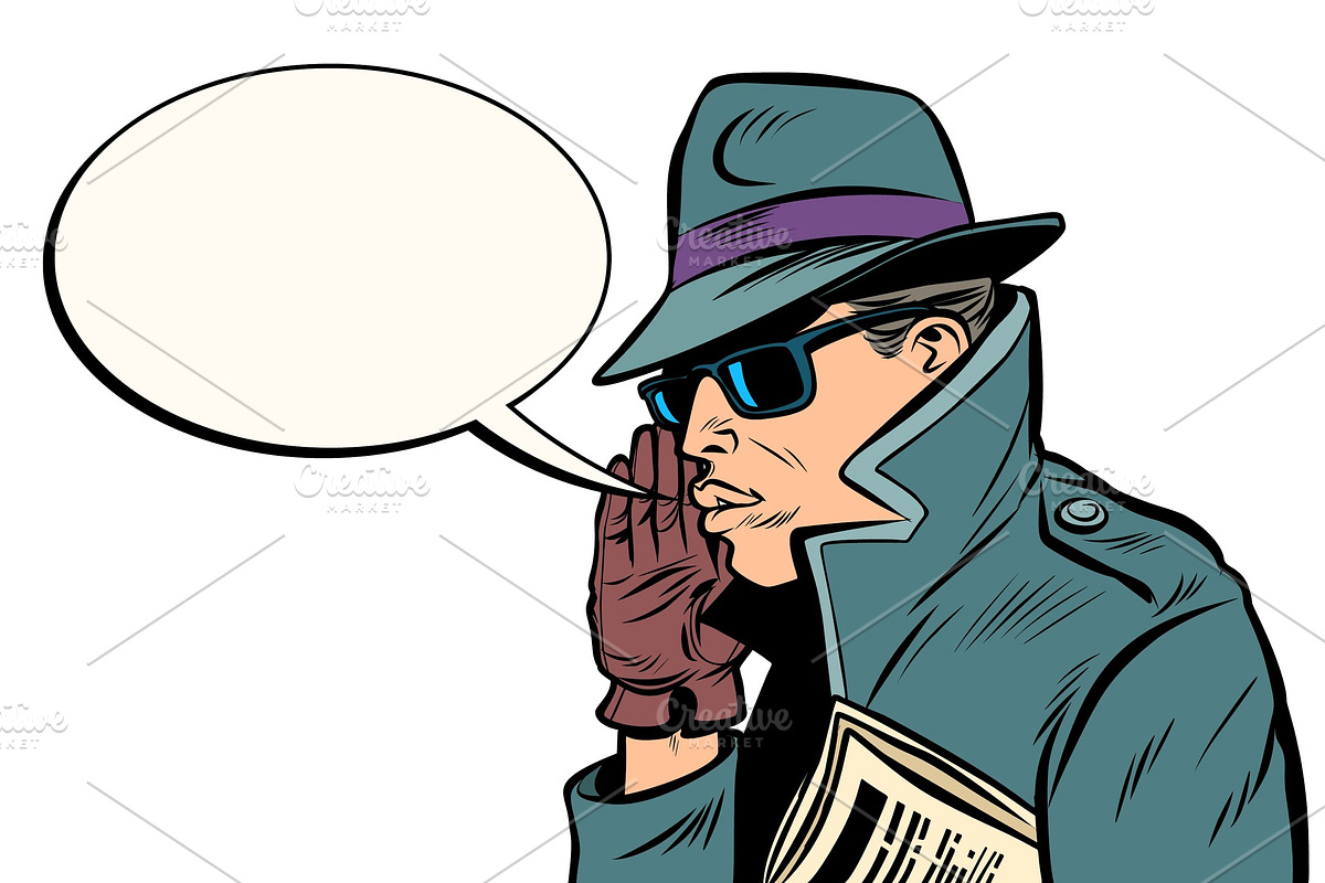 spy secret agent whisper in Illustrations - product preview 8
