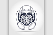 Sketch skull american football