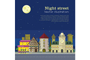 Night City Vector Illustration Web