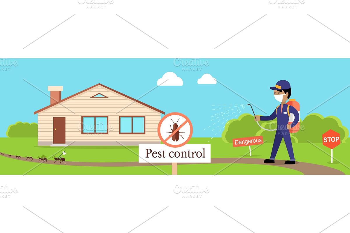 Pest Control Banner in Illustrations - product preview 8
