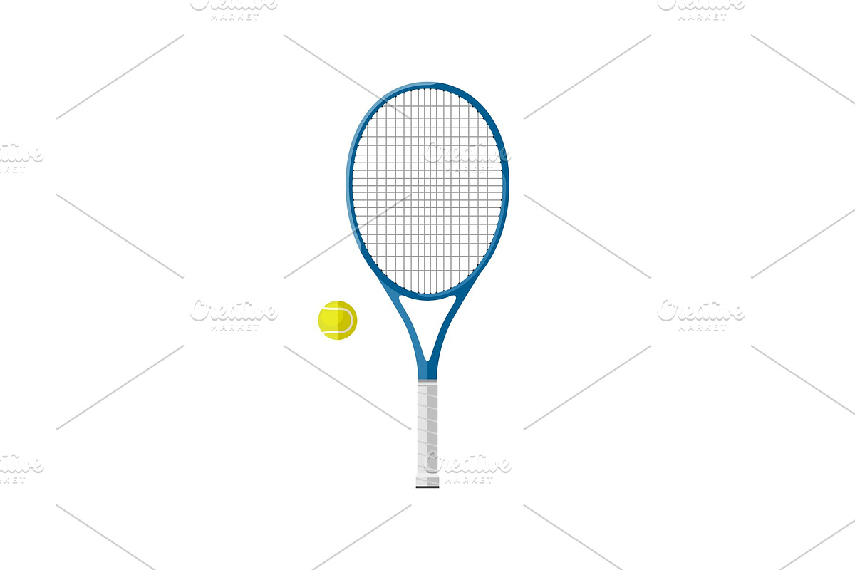 Tennis racquet with ball in Objects - product preview 8
