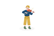 Boy Playing Violin, Talented Little