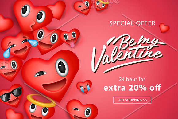 Valentine's Day Emoji in Illustrations - product preview 1