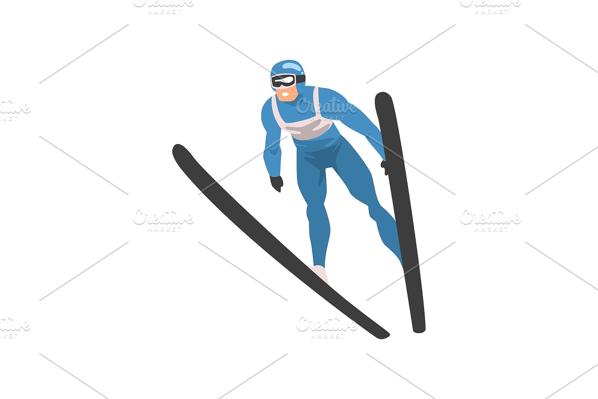 Freestyle Skier Jumping, Male in Illustrations - product preview 8