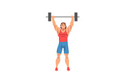 Weightlifter Rising Barbell, Male