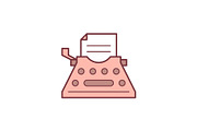 Typewriter color line icon