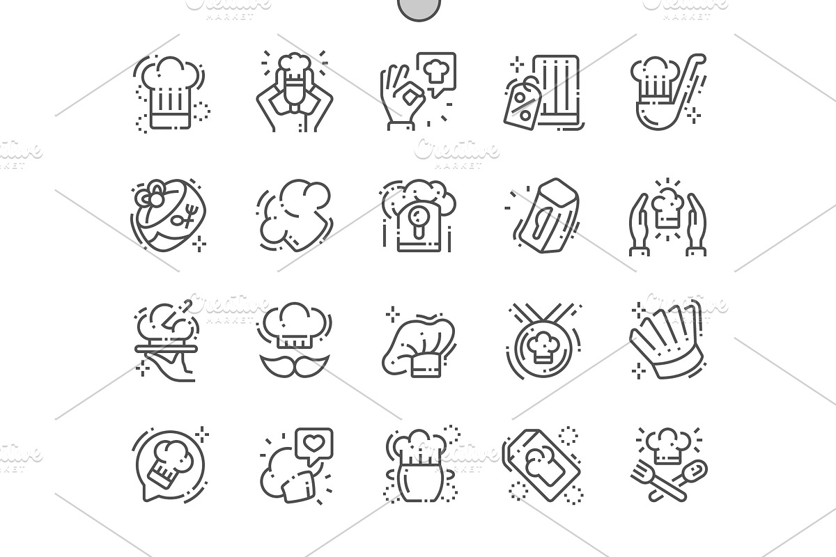 Chef's hat Line Icons in Icons - product preview 8
