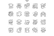 Chef's hat Line Icons