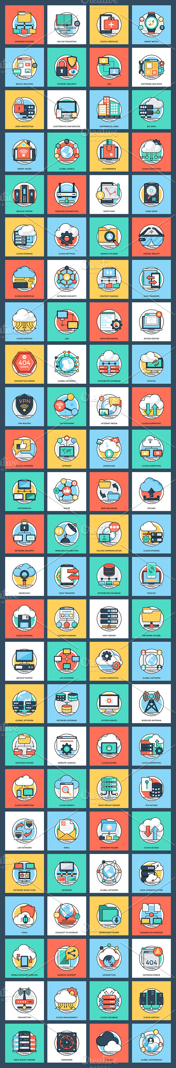 100 Internet and Networking Icons in Icons - product preview 1