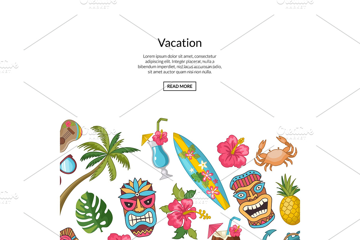 Vector cartoon summer travel in Textures - product preview 8