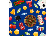 Vector realistic casino gamble