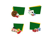 Vector casino gamble stickers with