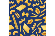 Vector realistic pasta types pattern