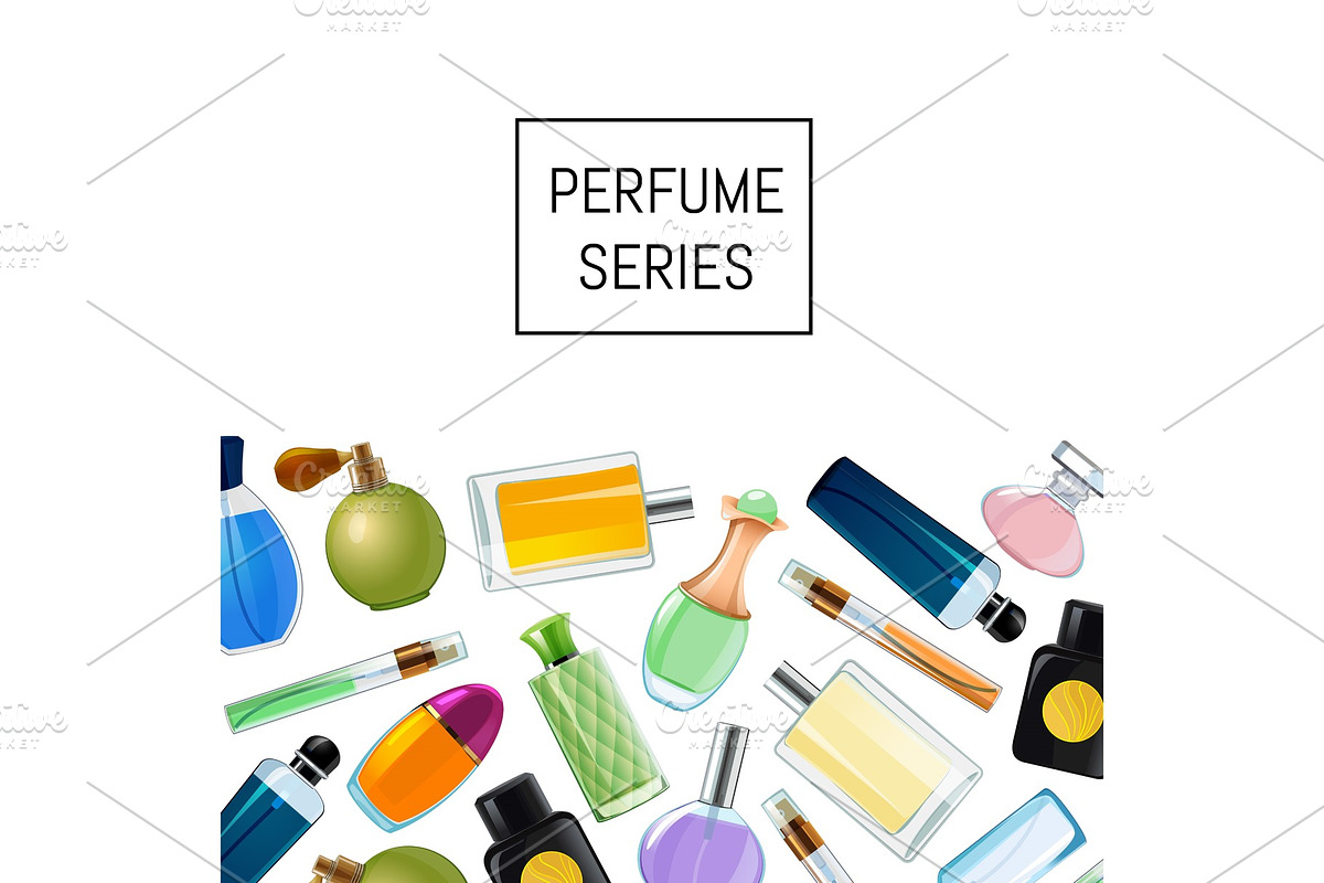 Vector perfume bottles background in Textures - product preview 8