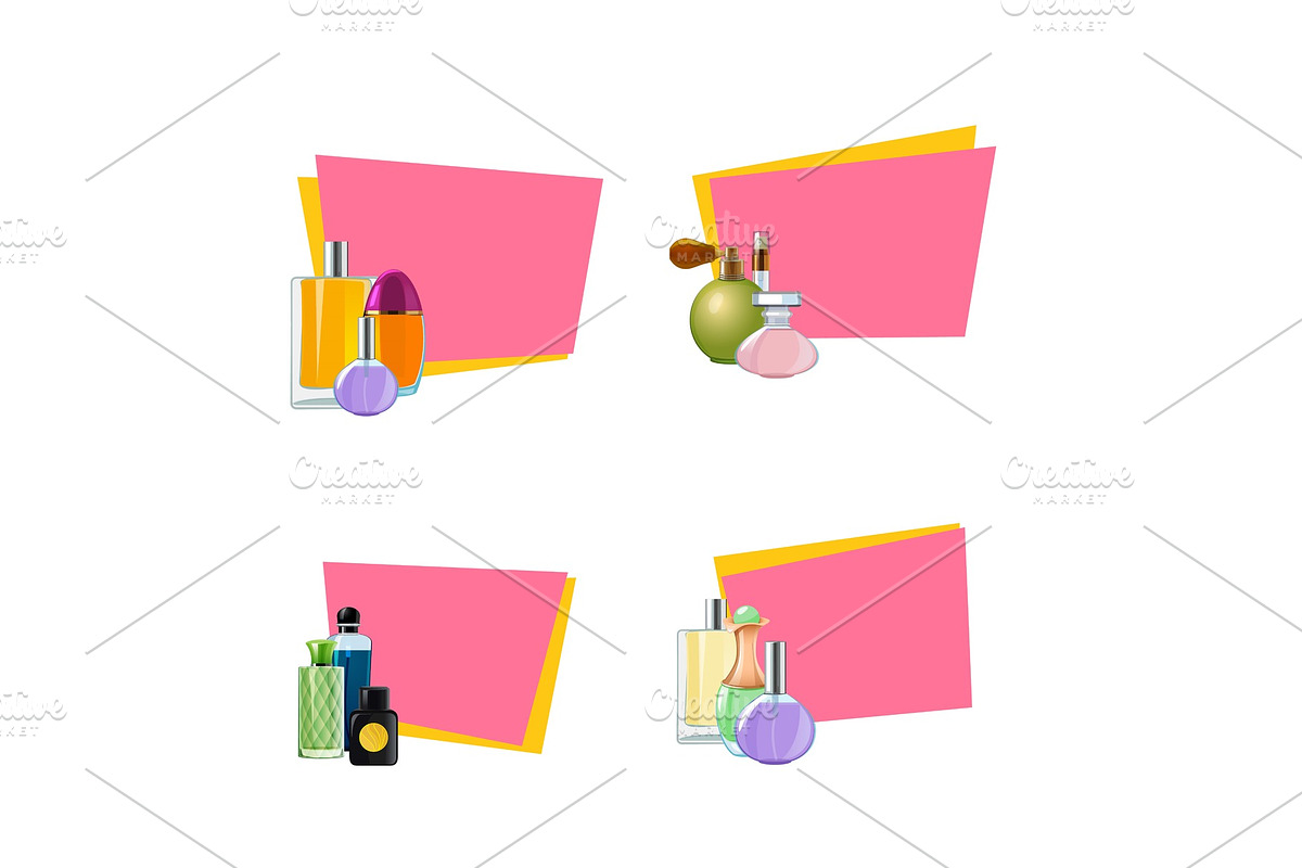 Vector perfume bottles stickers with in Illustrations - product preview 8