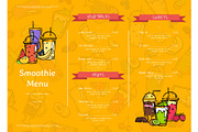 Vector doodle smoothie cafe or