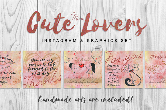CUTE LOVERS Instagram & Graphics Set in Instagram Templates - product preview 10