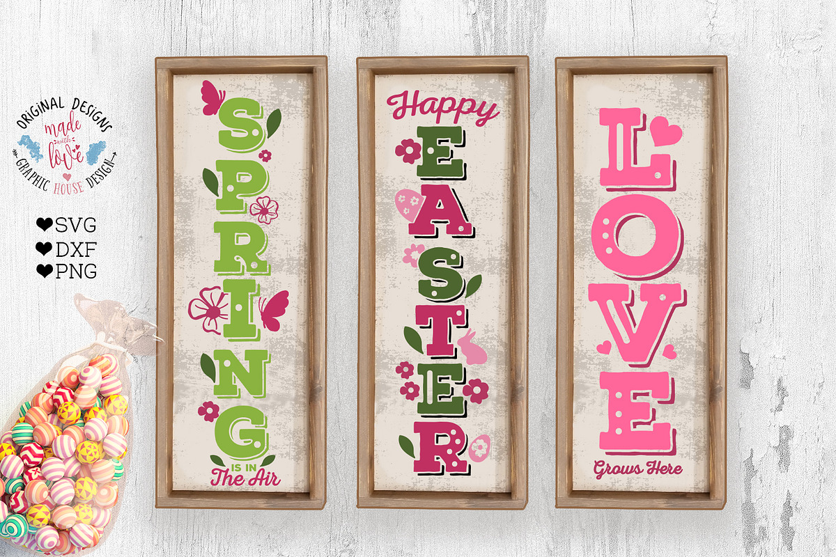 Spring Easter Love Sign Cut File in Illustrations - product preview 8