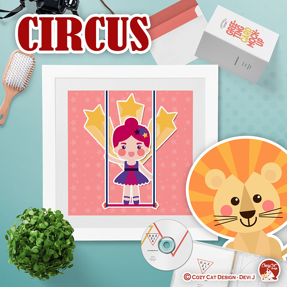 Circus Digital Clip Art in Illustrations - product preview 1