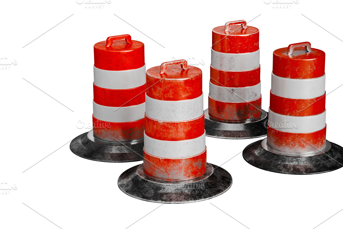 Traffic barrier danger warning in Objects - product preview 8