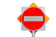 Sign traffic road symbol, close view