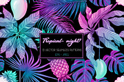 13 Tropical Night Seamless Patterns
