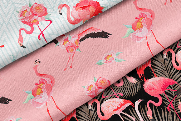 Flamingo and Flowers Design Kit in Illustrations - product preview 4