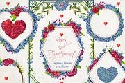  Love frames and tags watercolor png