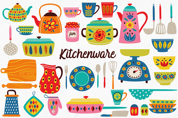 vintage kitchen collection in Illustrations - product preview 1