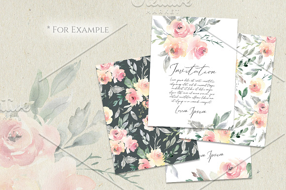 Watercolor Wedding Soft Flowers PNG in Illustrations - product preview 5
