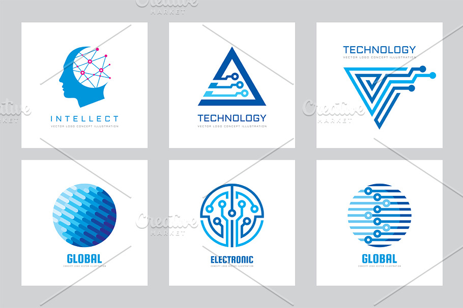 Electronic Technology Logo Set
