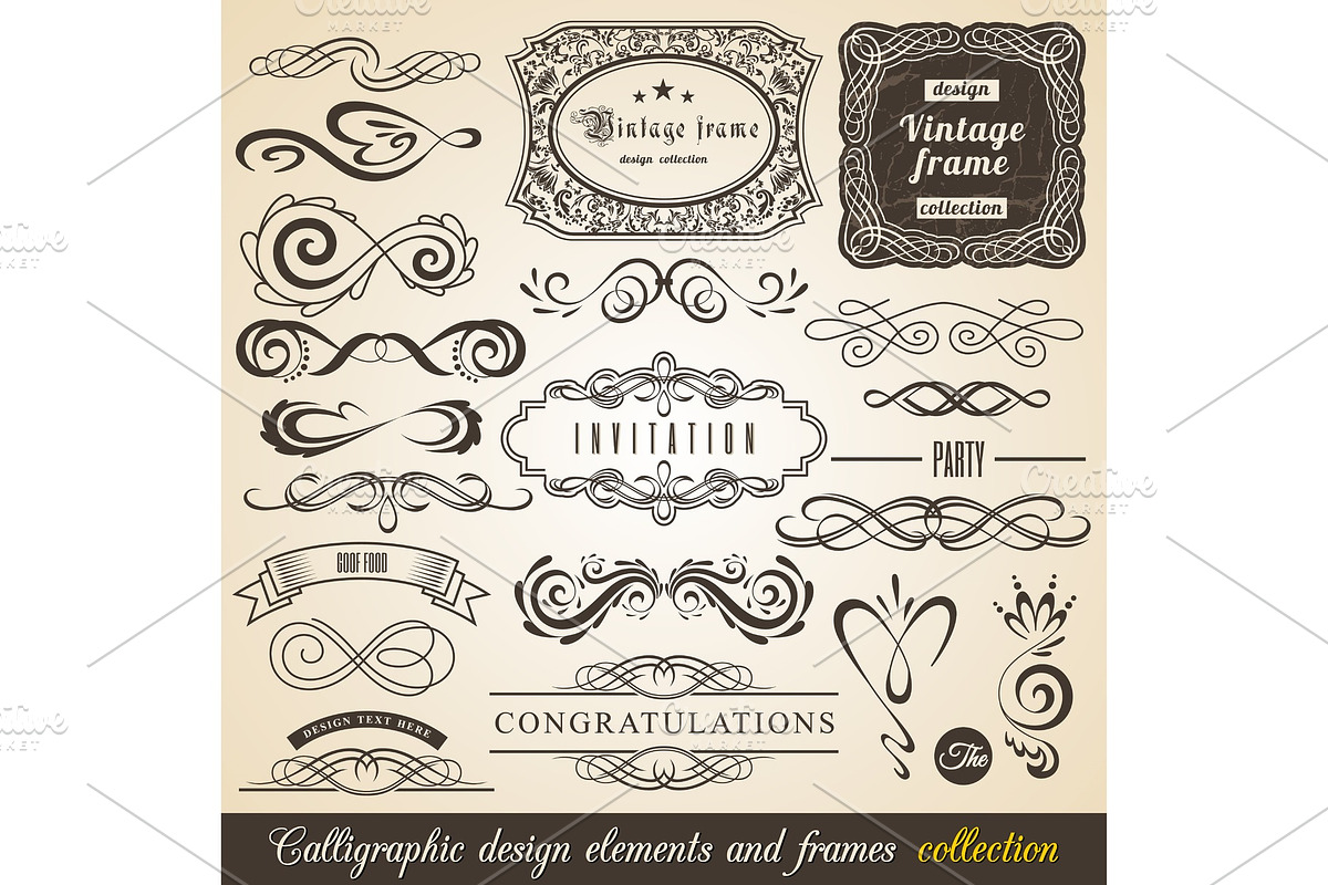Calligraphic Design Elements in Illustrations - product preview 8