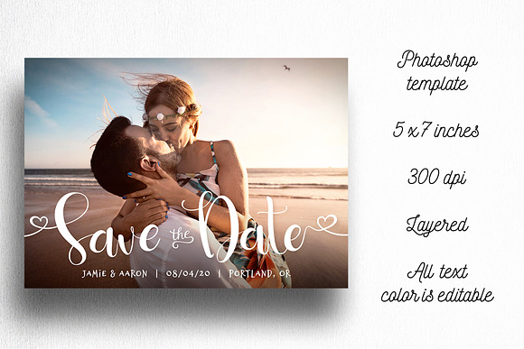 Save The Date Photo Card Template in Wedding Templates - product preview 1