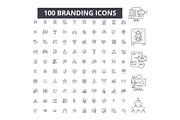 Branding editable line icons vector