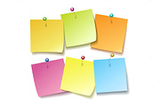 Sticky notes with pins