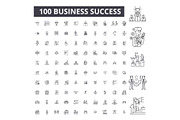 Business success editable line icons