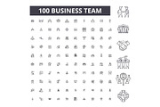 Business team editable line icons
