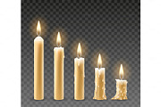 Burning candles set