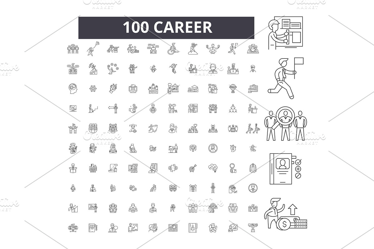 Career editable line icons vector in Illustrations - product preview 8