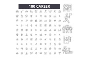 Career editable line icons vector
