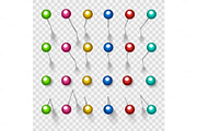 Colorful thumbtacks or pushpins