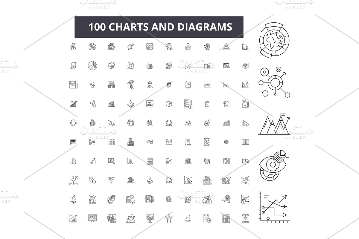 Charts and diagrams editable line in Illustrations - product preview 8
